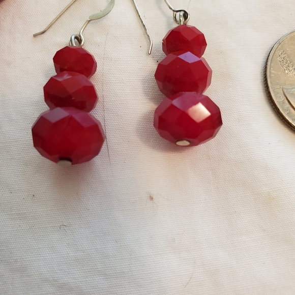 Garnet necklace with matching earrings - Picture 2 of 4